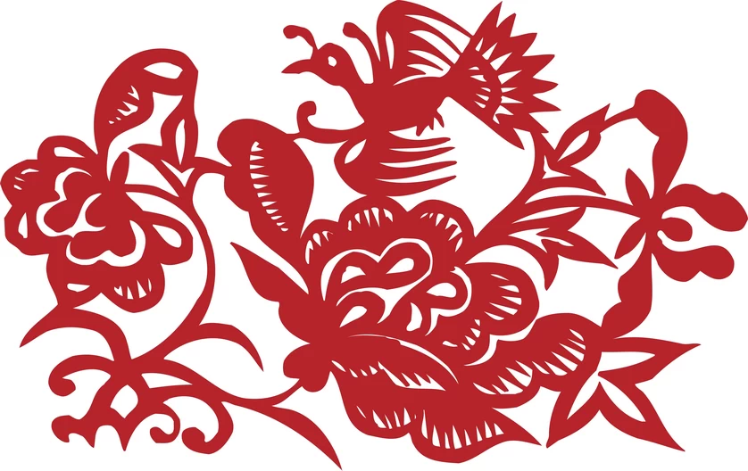中国风传统民俗吉祥喜庆镂空剪纸窗花图案插画AI矢量PNG设计素材【262】